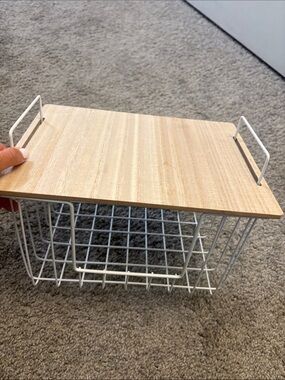 BRAND NEWTarget e Storage Basket with Light Wood Top